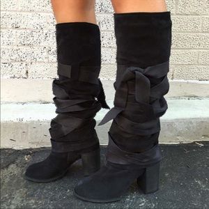 Free People RARE Black Paradiso Boots 8 38
